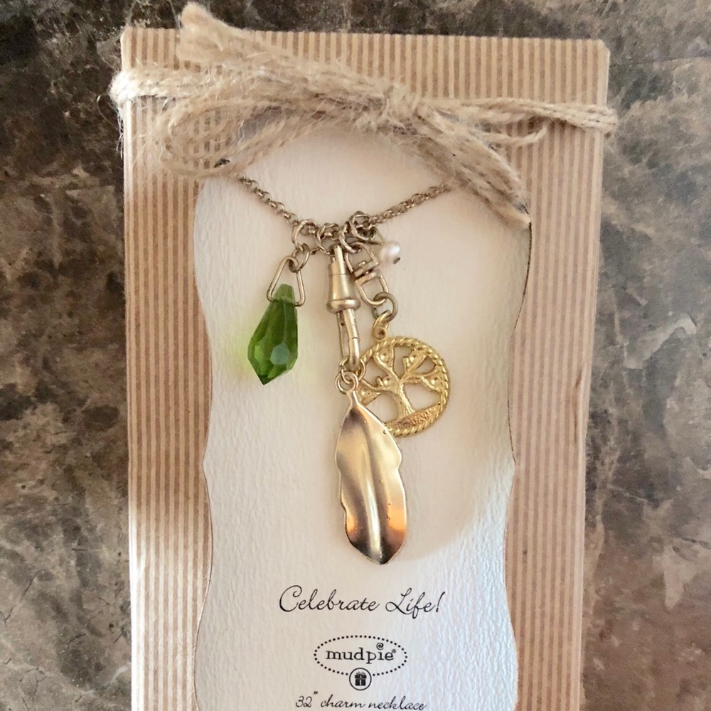 Mud Pie Tree of Life 32” charm necklace